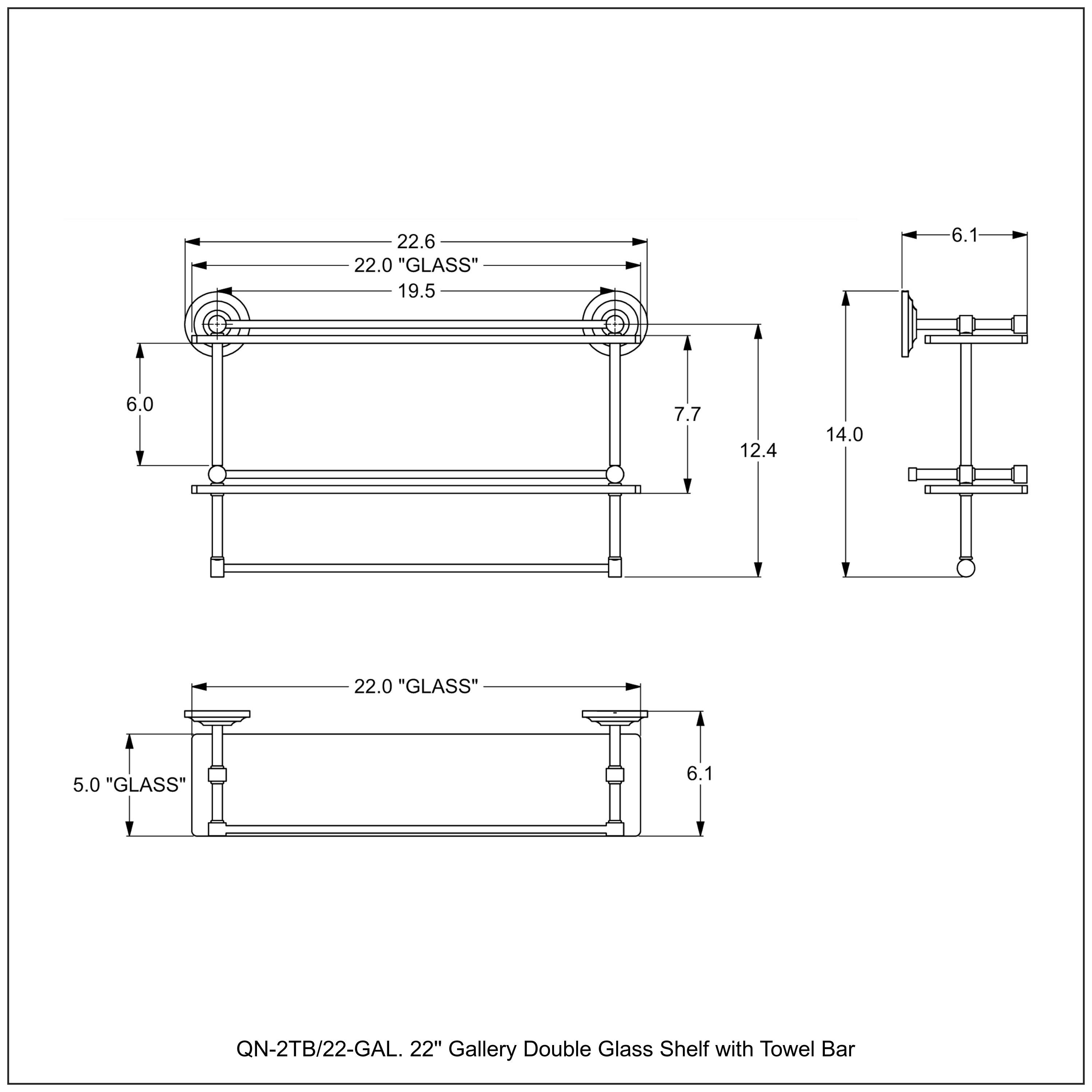Allied Brass QN-2TB/22-GAL-SBR Bathroom-Shelves - View #3