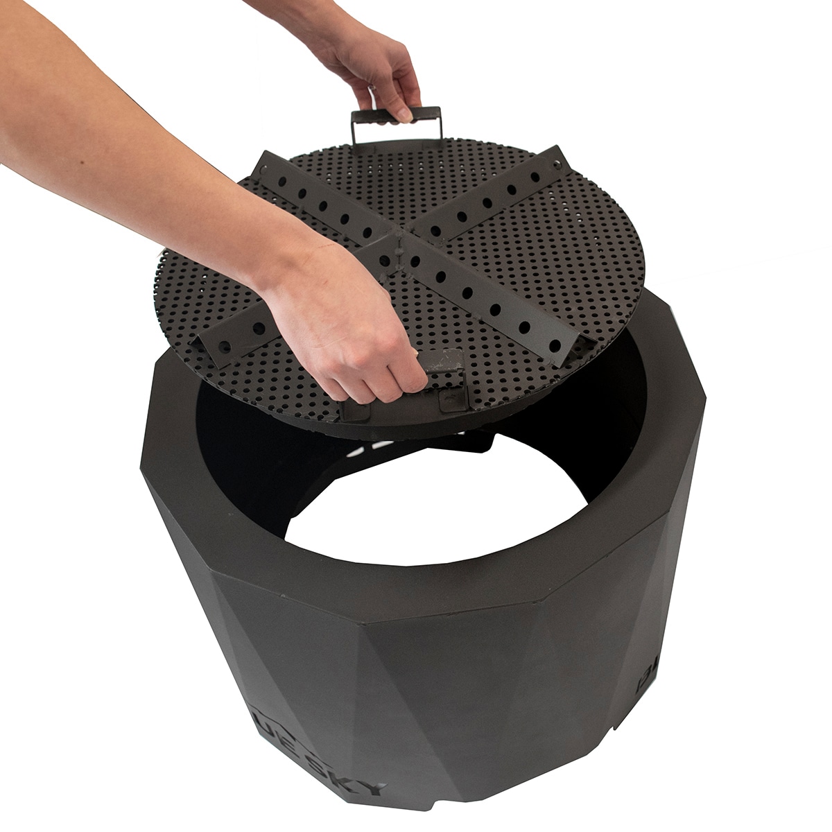 Black Powder-Coated Steel Smokeless Round Fire Pit