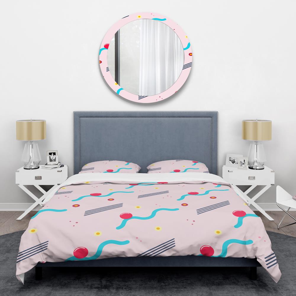 Designart BED24384-T 3 -Piece Pink Twin Duvet cover Set