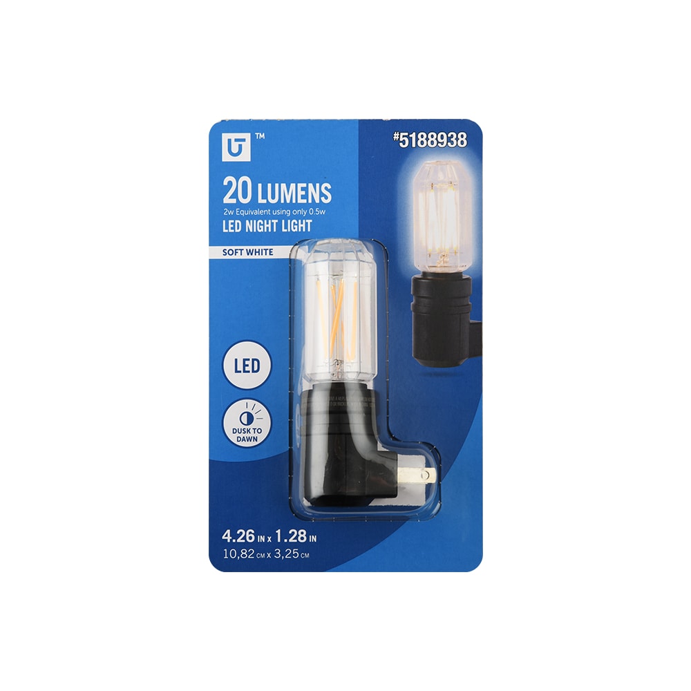 Utilitech NL-ELL3-P-0.5W Black LED Auto On/Off Night Light