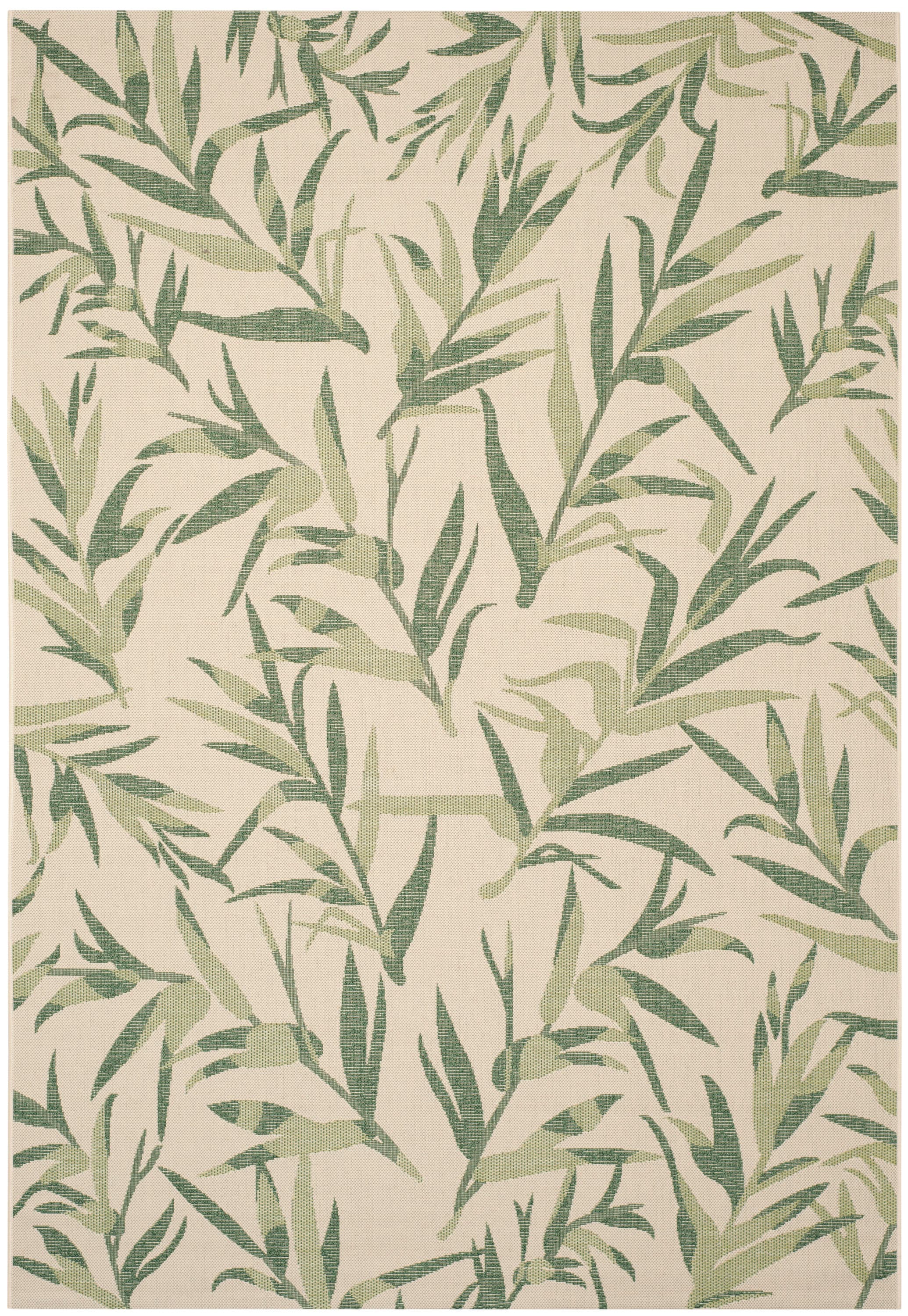 Safavieh CY7425-322A24-6 Courtyard Melune 7 x 10 (ft) Loomed Polypropylene Beige/Sweet Pea Rectangular Indoor/Outdoor Floral/Botanical Coastal Area rug