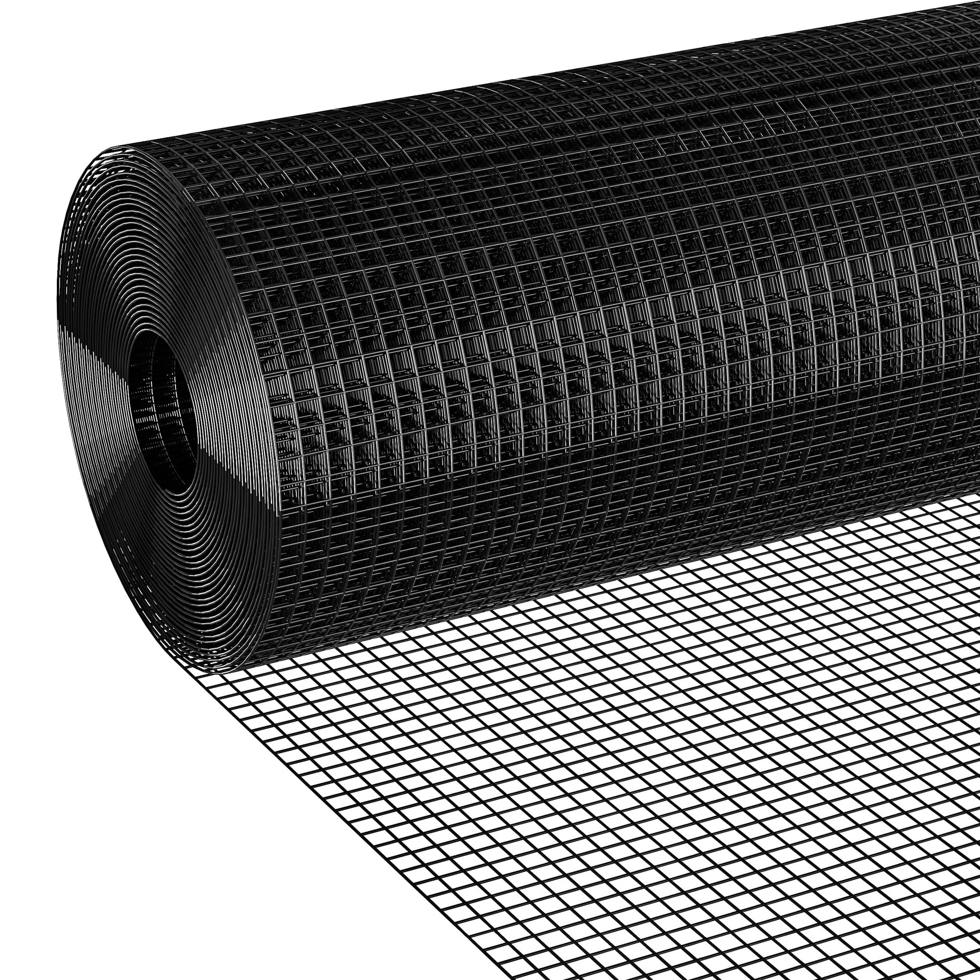 Yichuhaoxi  Black Hardware Cloth Half Inch 24 x 100 ft 19 Gauge PVC Vinyl Coated Wire Mesh Double Layer Rust Proof Durable Wire Mesh for Outdoor