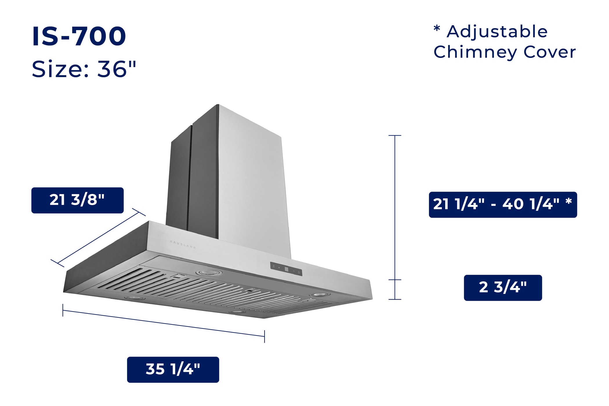 Hauslane IS-700SS-36 Island-Range-Hoods - View #9