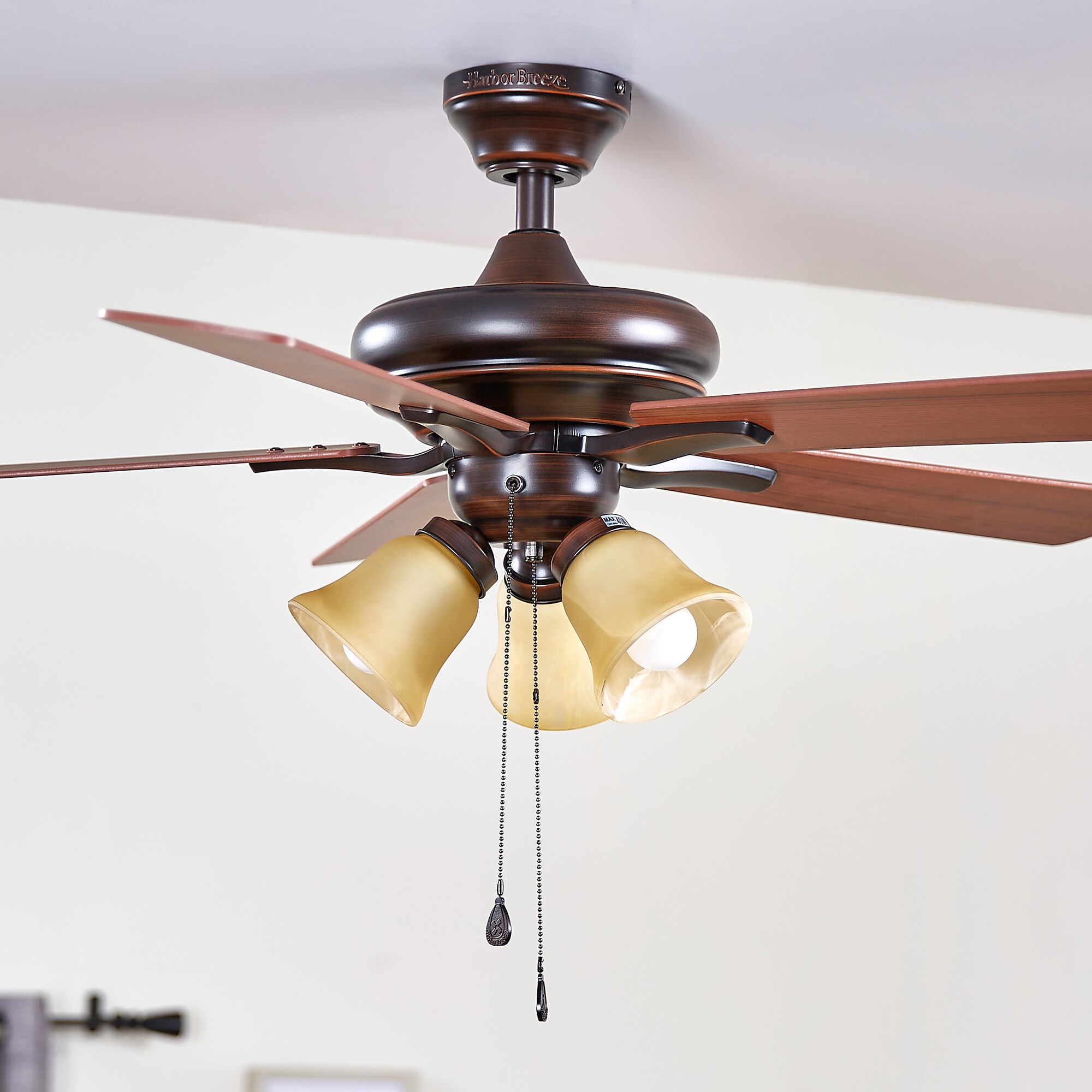 Harbor Breeze Lansing 42-in Aged Bronze with Sienna/Russet Blades ...