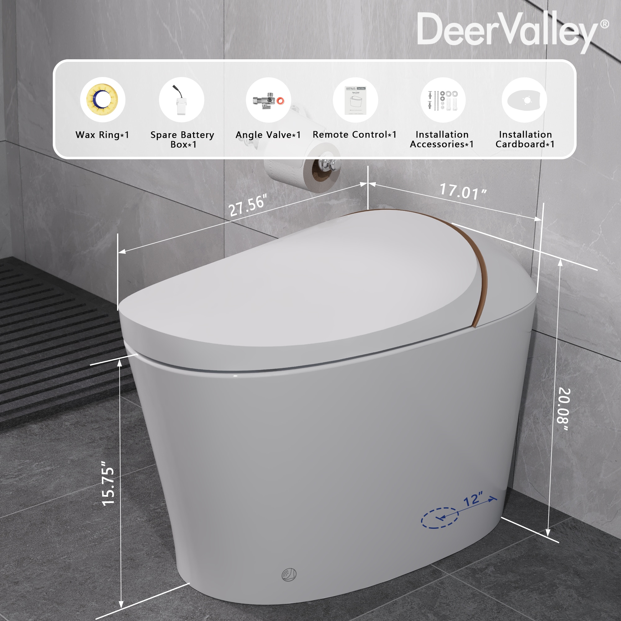 White Tankless Smart Elongated Toilet with Heated Seat