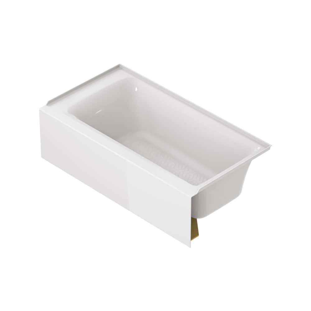 Aspirations 60'' White Acrylic Alcove Bathtub with Right Drain