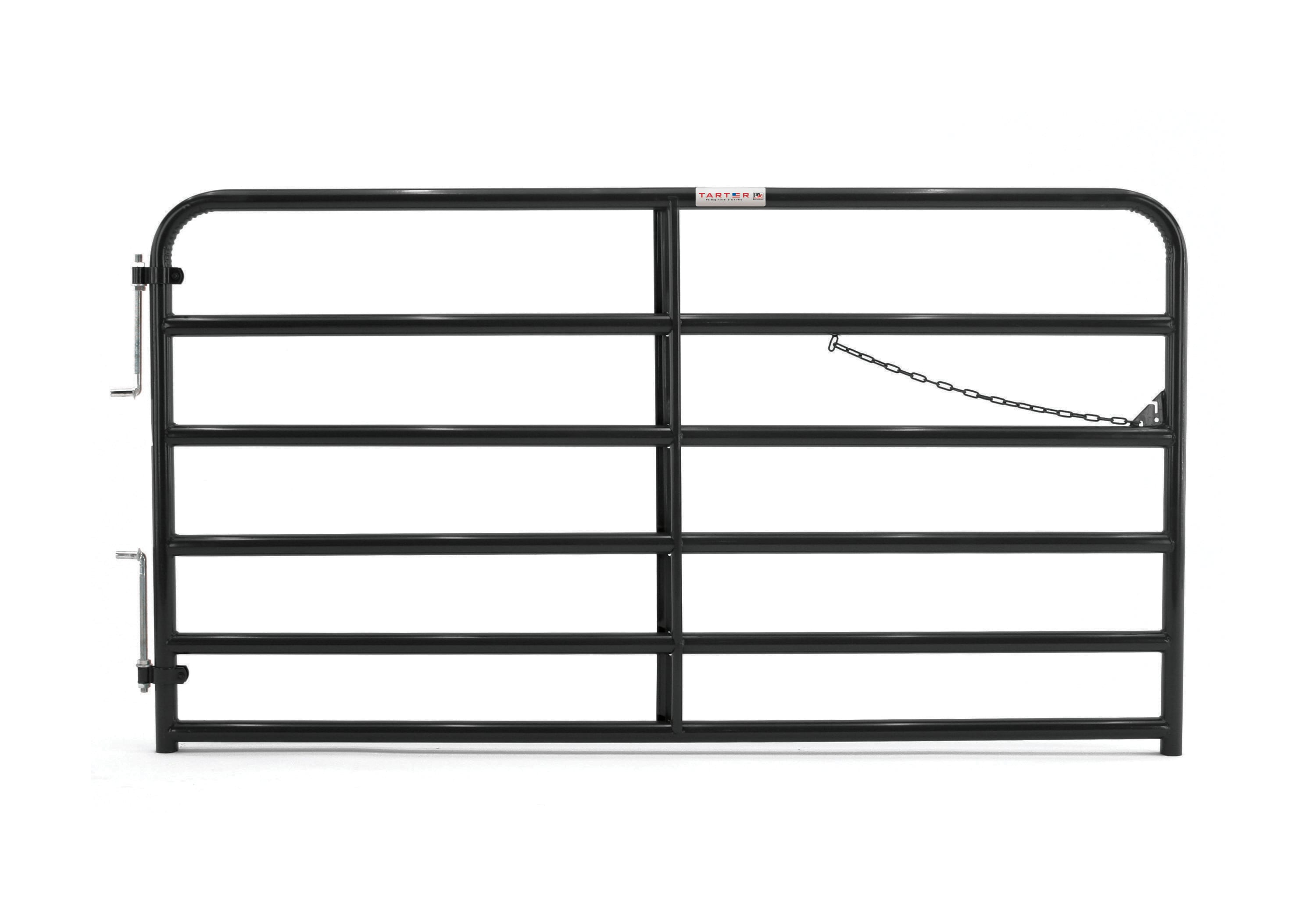 Tarter 2BLG8 4-ft H x 8-ft W Black powder over e-coat Steel Farm Corral Fence gate