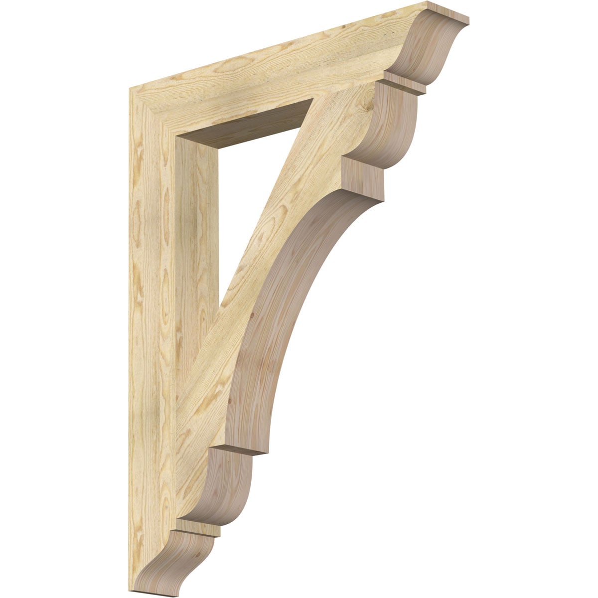 Ekena Millwork BKT06X36X48OLY01RDF Olympic traditional rough sawn 6-in x 36-in x 48-in Douglas fir Brown Wood Standard bracket