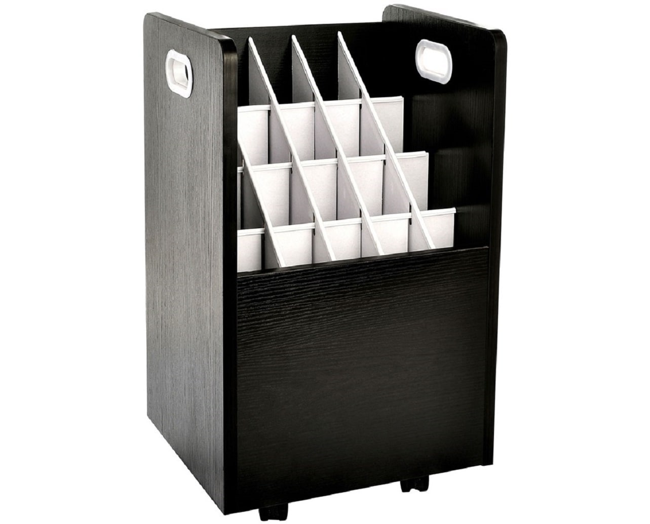 AdirOffice 624-BLK-KIT1 20-slot Mobilewood Roll File Large Document Organizer