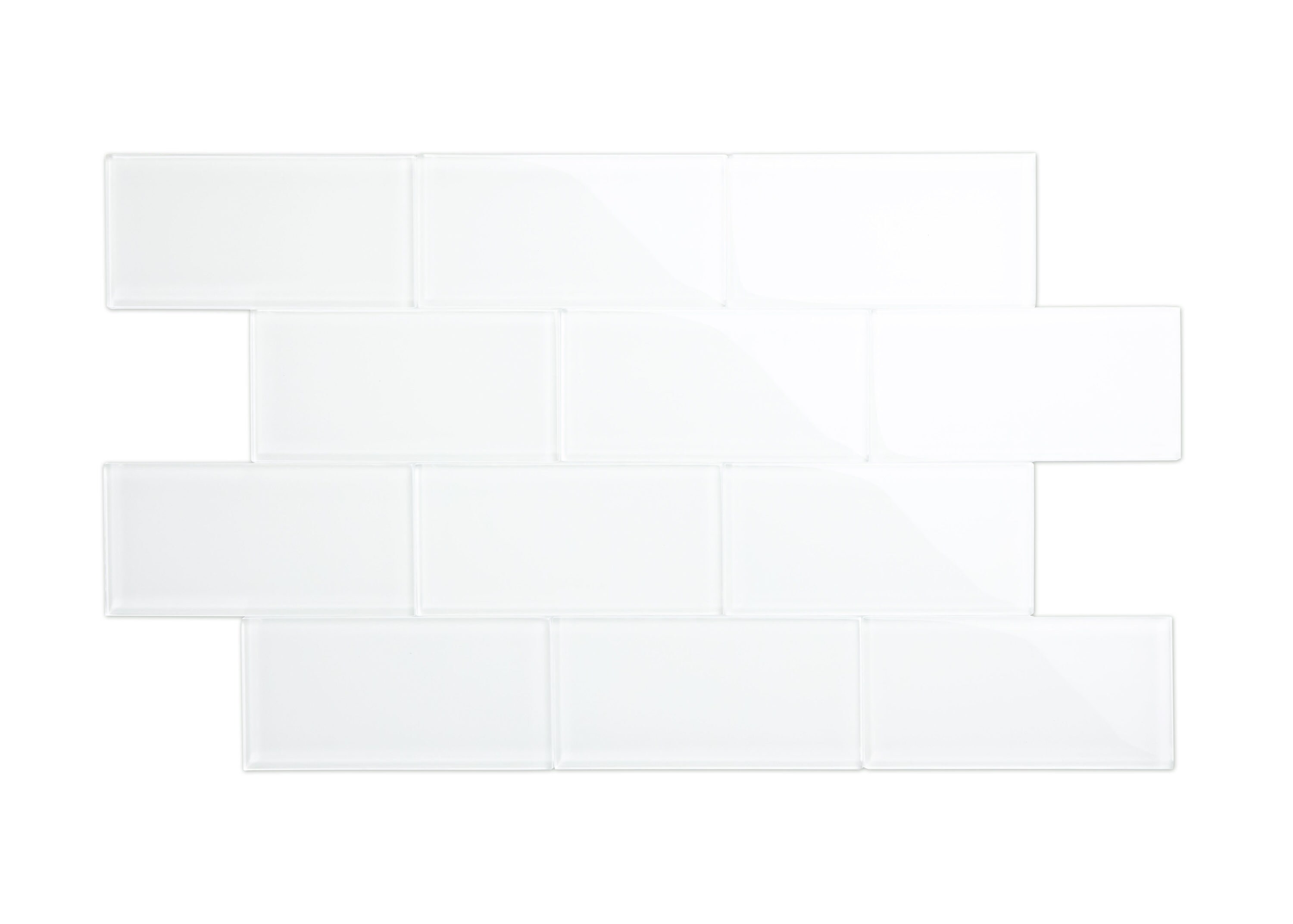 Giorbello 3x6 glass subway tiles 40-Pack Bright White 3-in x 6-in ...