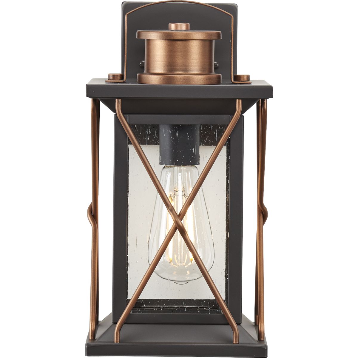 Barlowe Antique Bronze Seeded Glass Outdoor Wall Lantern