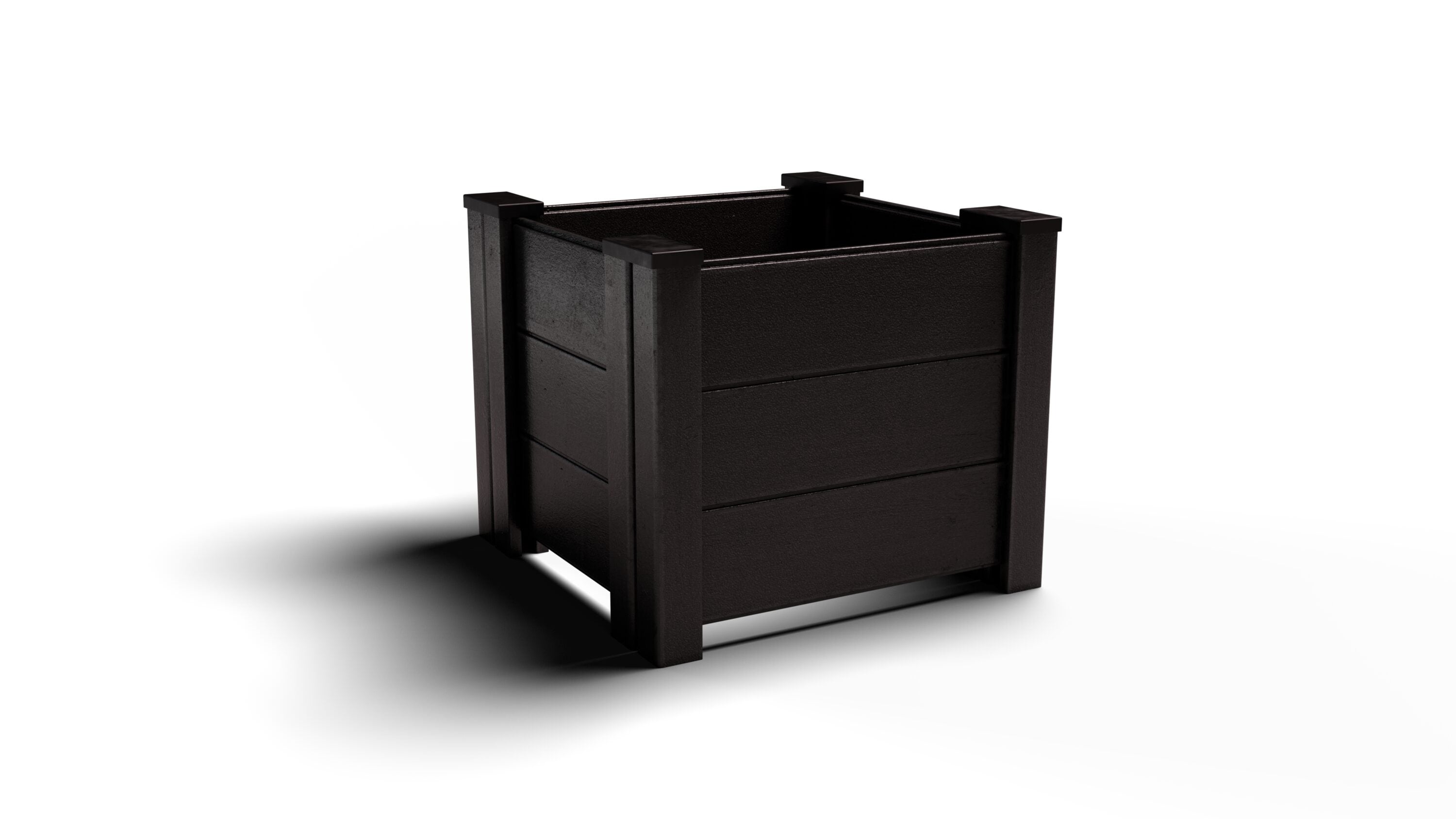 Natures Composites 100130RV22200 Square 10.0-in W x 21.125-in H x 10-in D Black Mixed/Composite Indoor/Outdoor Planter