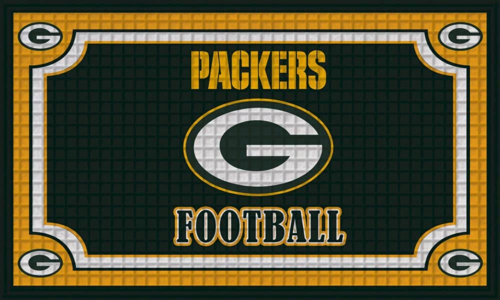 Officially Licensed NFL Green Bay Packers Vintage Logo Football Rug