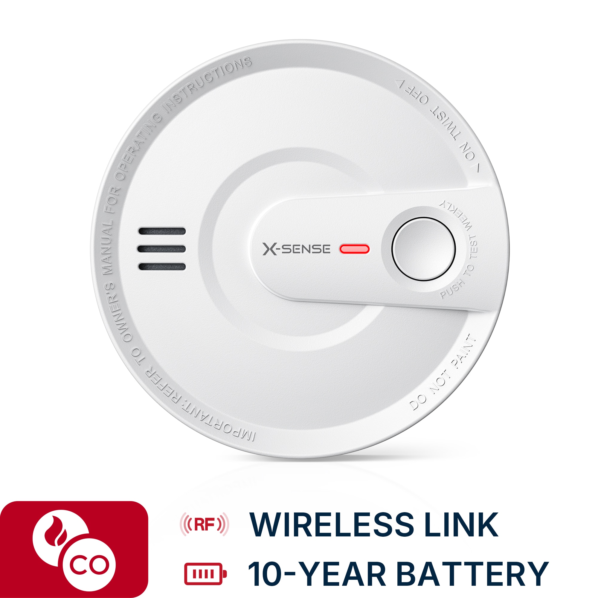X-SENSE - Battery-operated (with Battery Back-Up) Photoelectric Interconnected Smoke detector