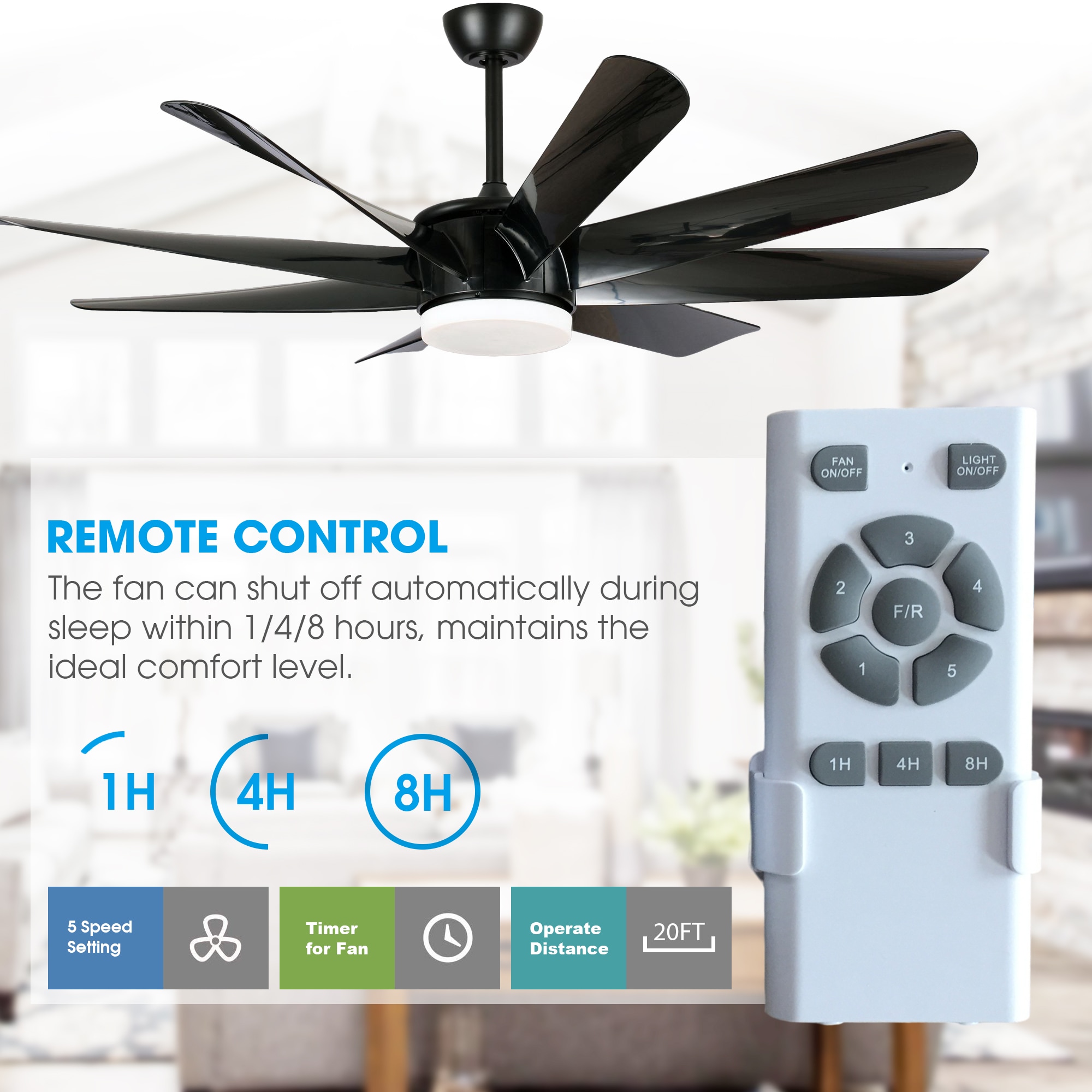 Parrot Uncle BBB60-3180BK Ceiling-Fans - View #5