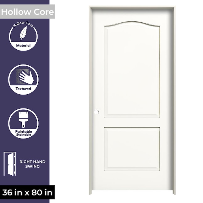 American Building Supply Princeton 30-in x 80-in Primed 2-Panel Arch Top Hollow Core Primed Molded Composite Right Hand Inswing Single Prehung Interior Door American Building Supply Princeton 30-in x 80-in Primed 2-Panel Arch Top Hollow Core Primed Molded Composite Right Hand Inswing Single Prehung Interior Door