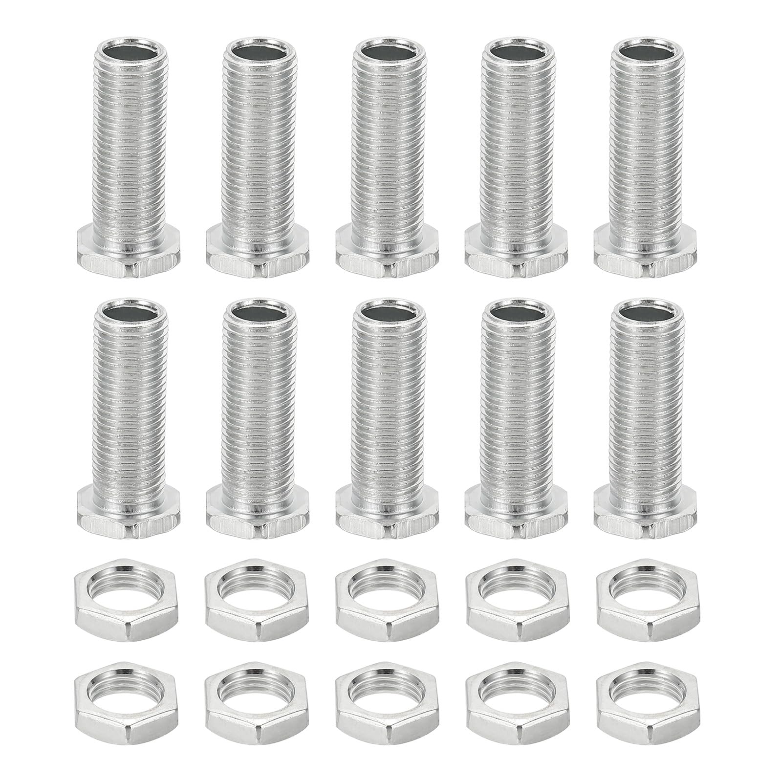 Phyfalip M10x30mm Hex Bolts and Nuts Kit 10 Set Fine Thread Hollow ...