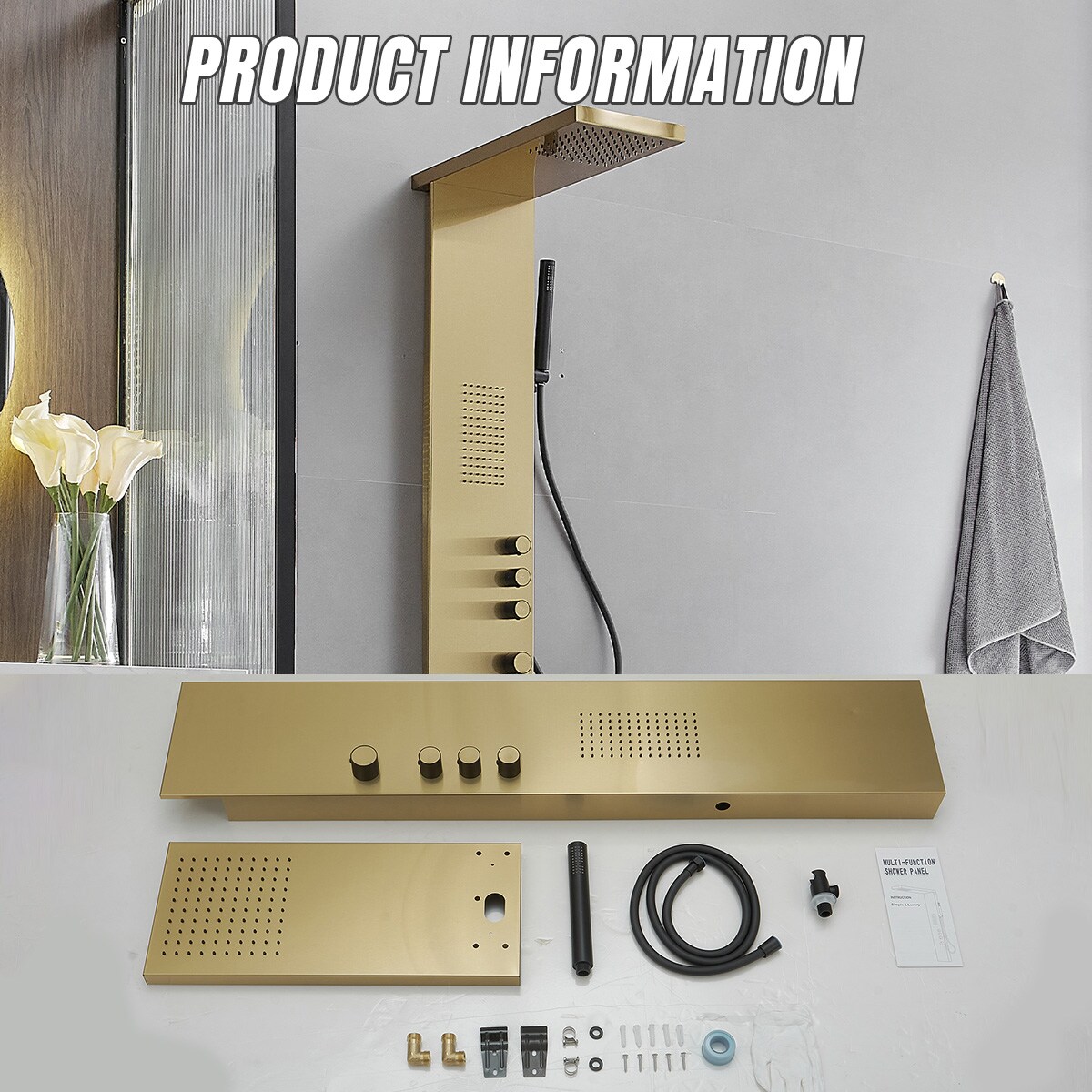 BWE C-YTP11-BG Showerhead-Bar-Panels - View #9