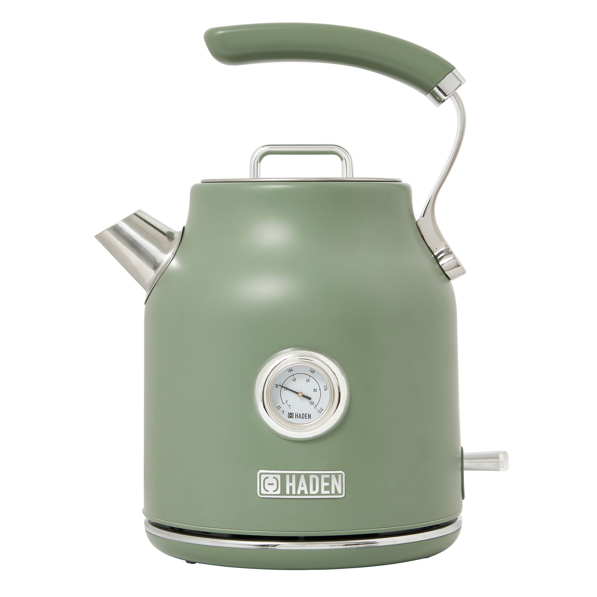 Haden 405979 Dorset 1.7 Liter Stainless Steel Electric Kettle Hot Water Kettle with 360 Degree Base and Auto Shutoff Cedar Green and Chrome