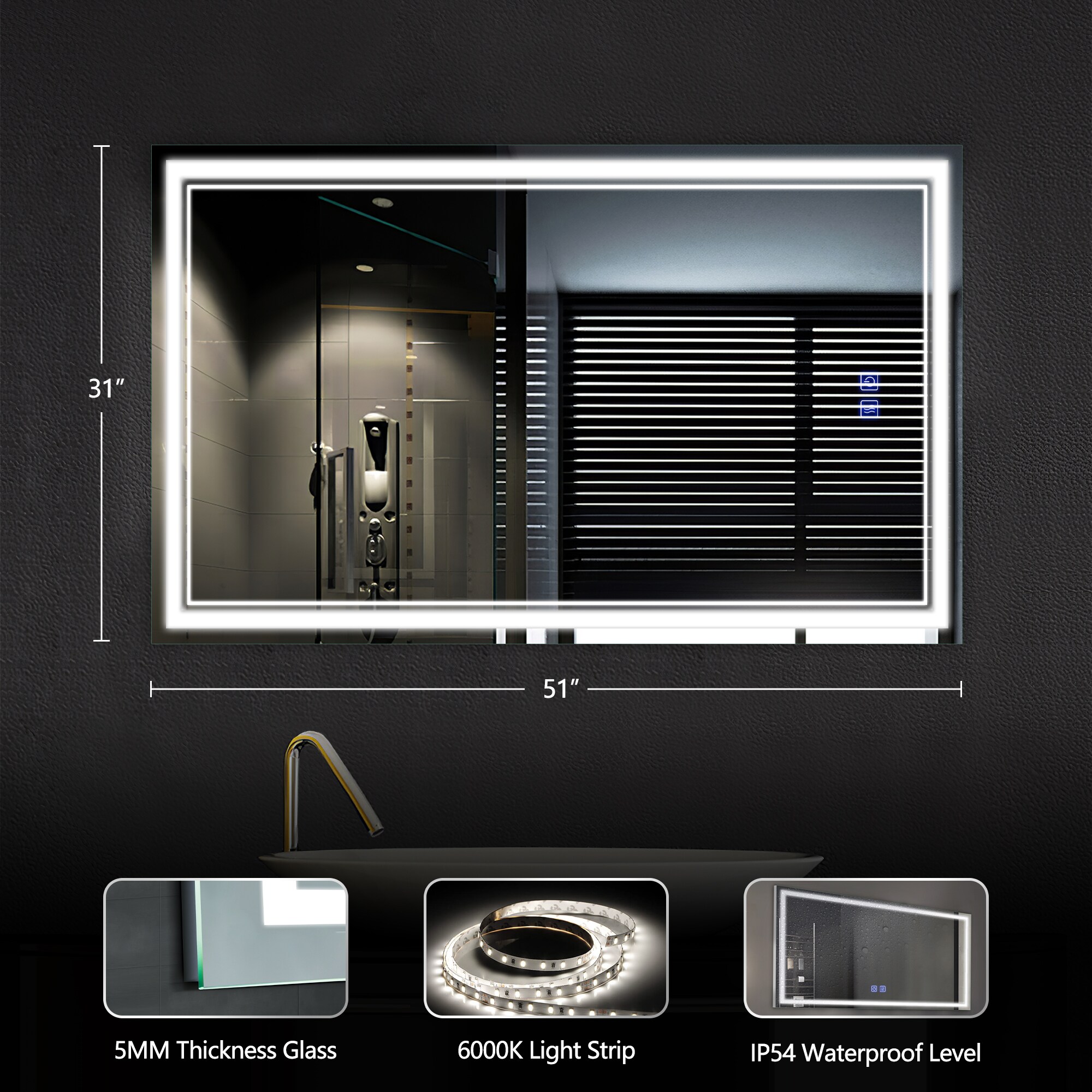 Dovelina LS-A-MR03077 Framed-Bath-Mirrors - View #9