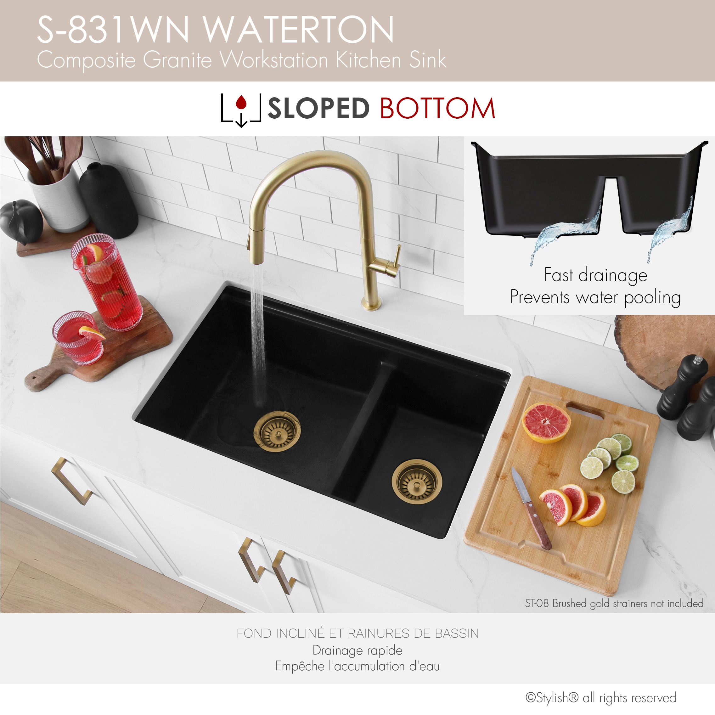 Stylish S-831WN Kitchen-Sinks - View #8