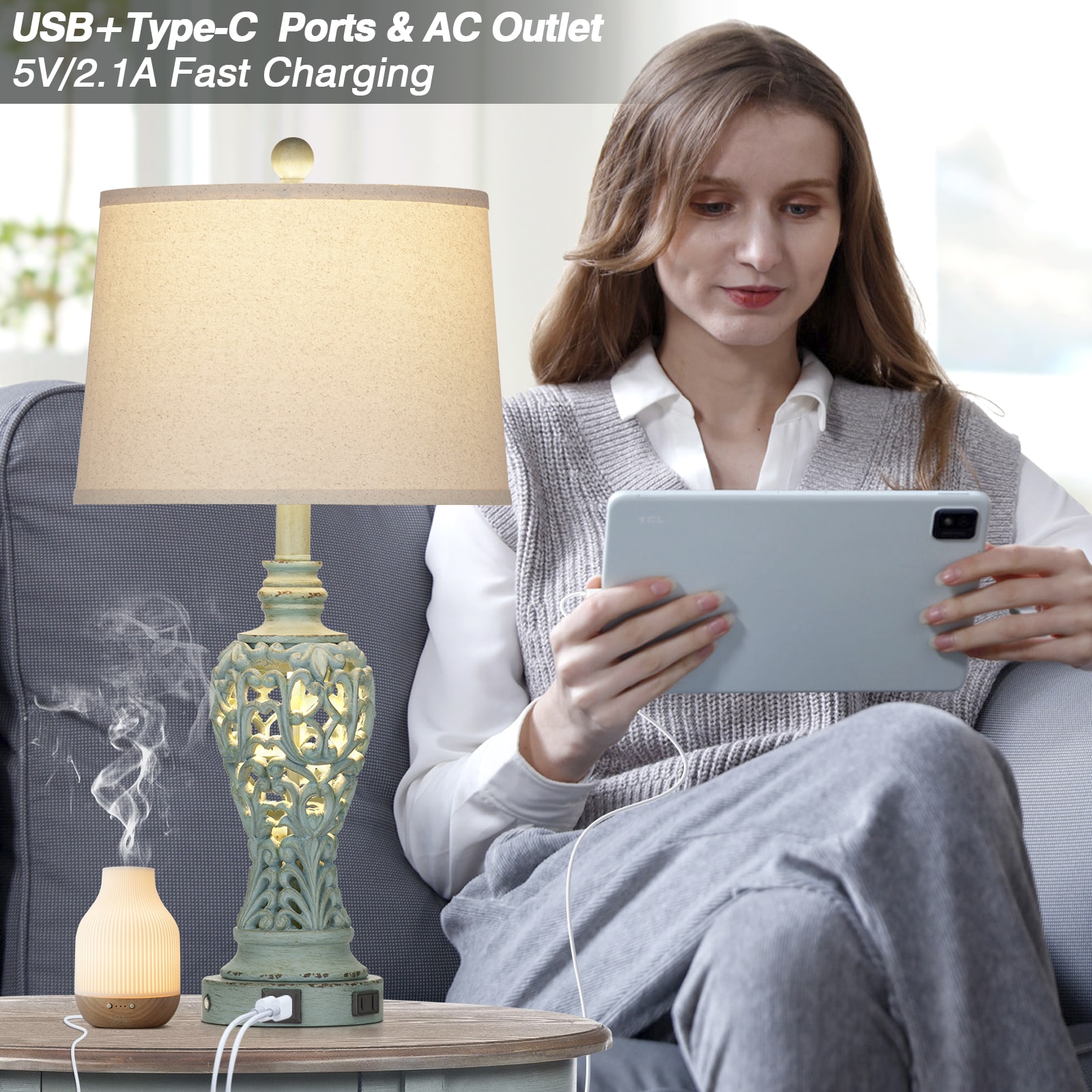 UrFurnishings TD-303 Table-Lamps - View #7