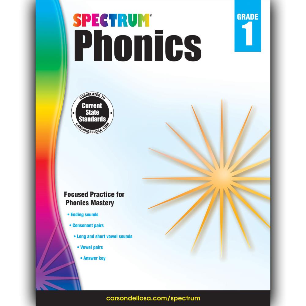 Spectrum CD-704604 Phonics Workbook, Grade 1, Paperback Activity Book