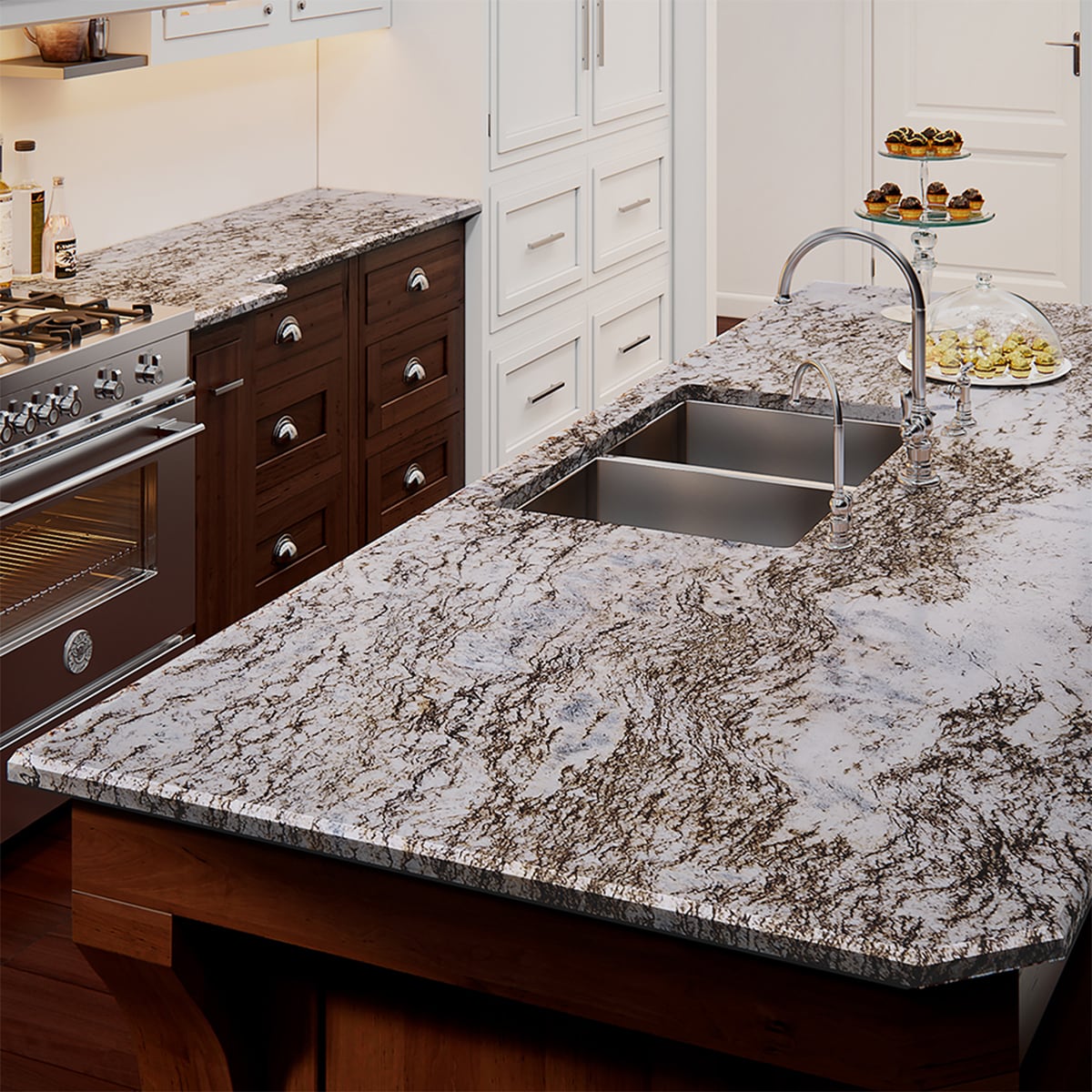 allen + roth Vena Granite Brown Kitchen Countertop SAMPLE (4-in x 4-in ...