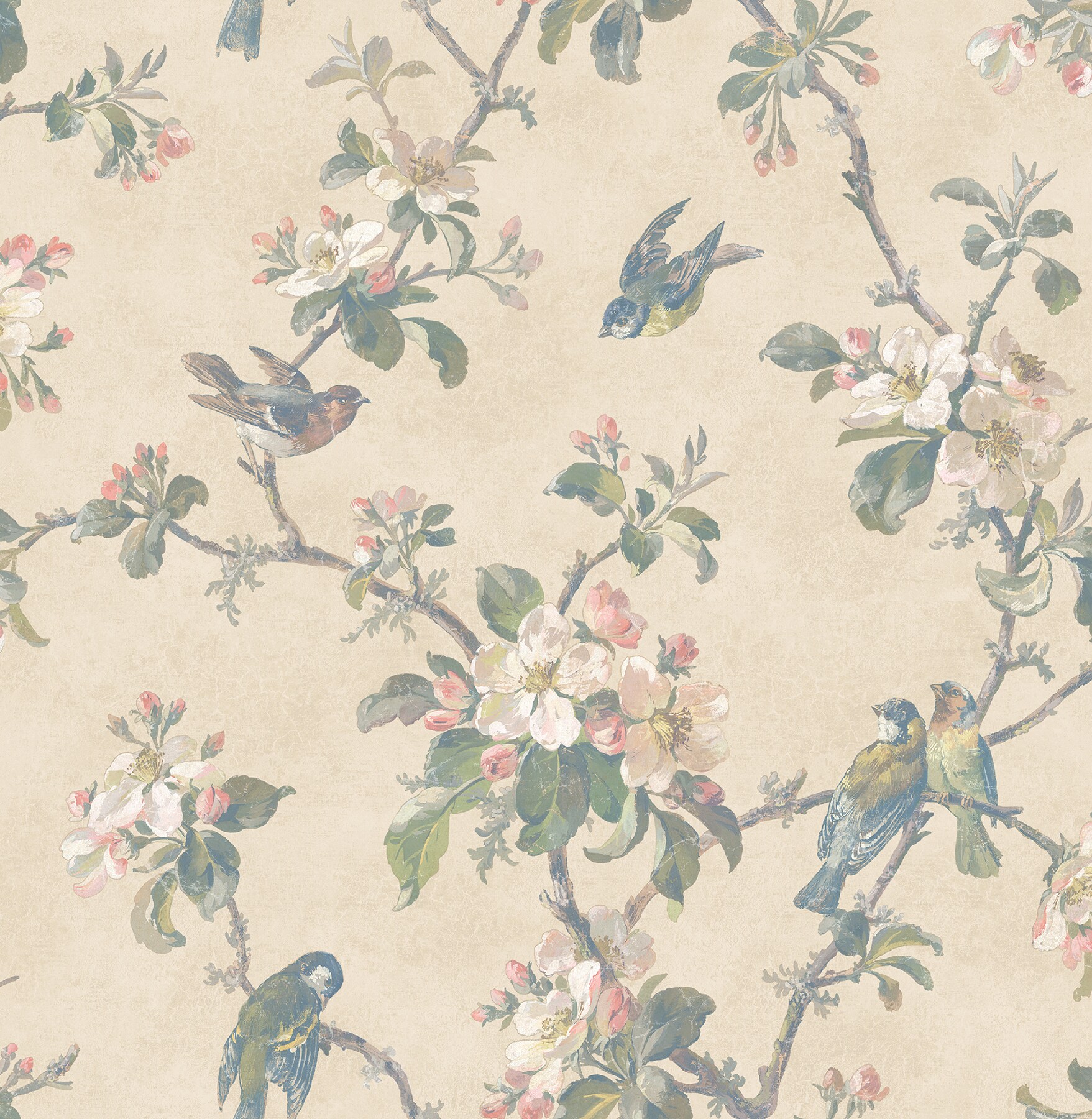 Brewster Eloisa Beige Floral Scroll Wallpaper at Lowes.com