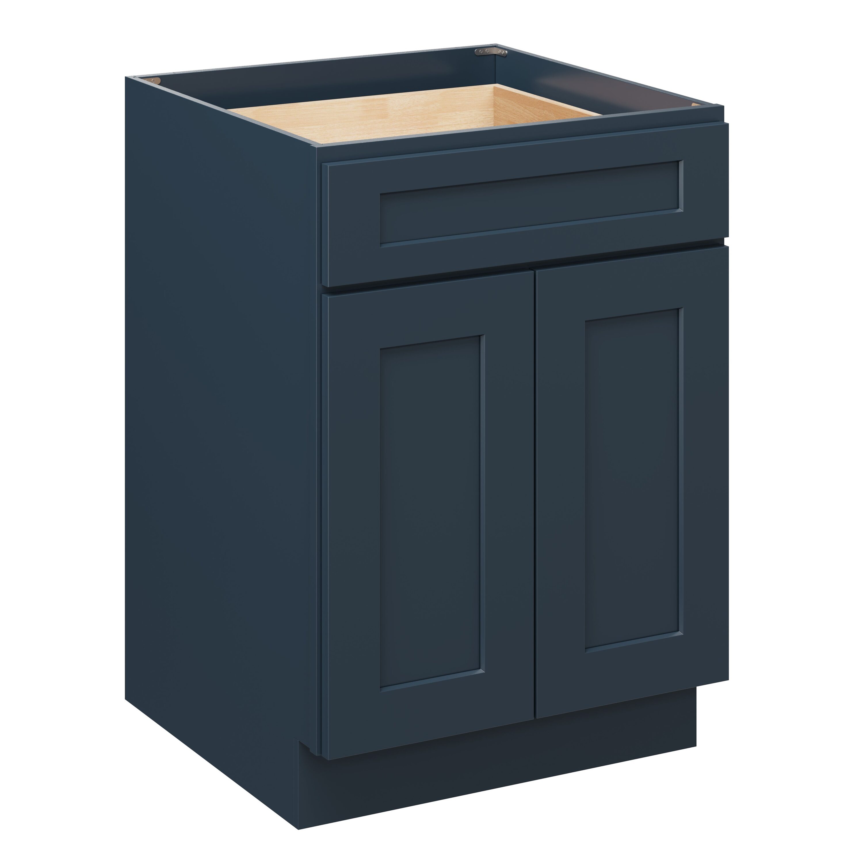 Boyel Living BLB24CG 24 Inch Cyber Grey Base Cabinet with Full Overlay Doors and Soft Close Hinges