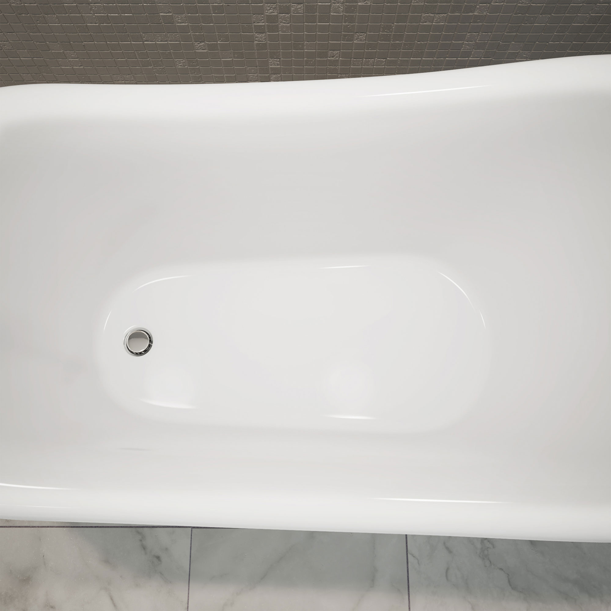 61" White Acrylic Freestanding Clawfoot Bathtub