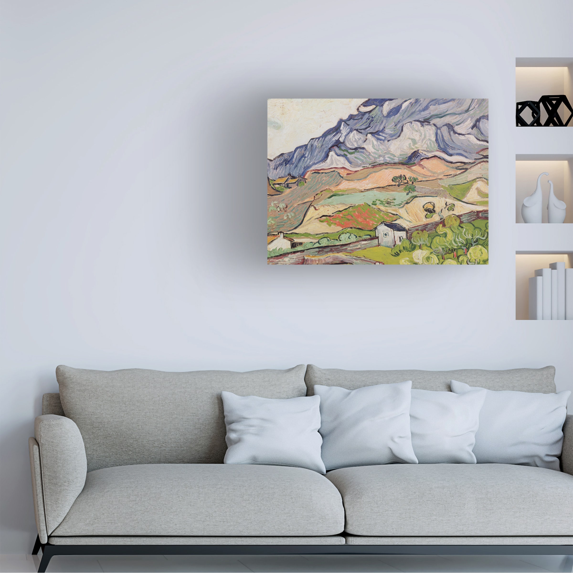Trademark Fine Art BL0904-C3547GG Vincent Van Gogh "The Alpilles" 35x47 Canvas Art Vincent Van Gogh Multicolor 35-Inches H x 47-Inches W Landscape Canvas Print