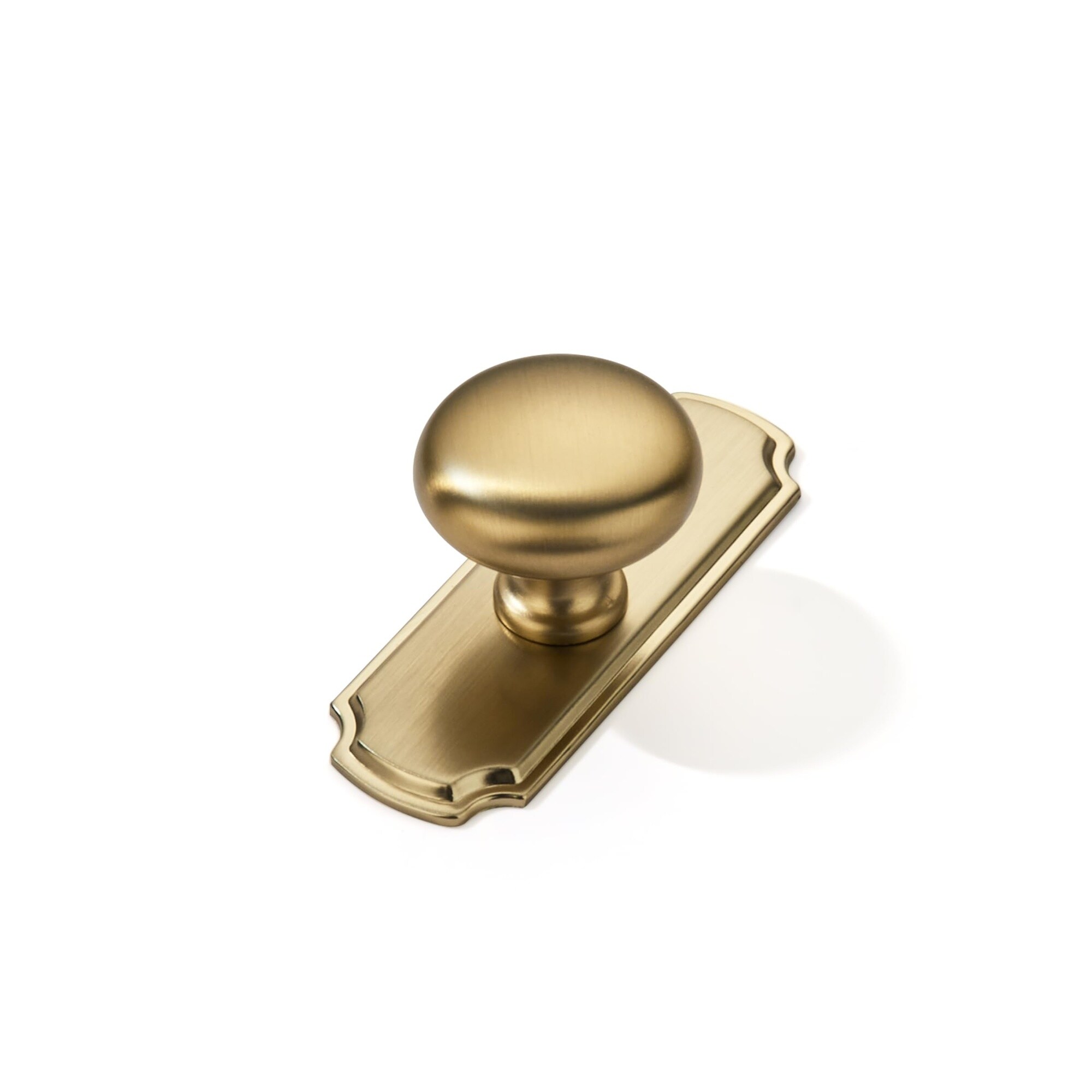 SenQWFa  10 Pack One and One quarter Inch Backplate for Cabinet Knobs Brushed Brass Satin Gold Vintage Style Hardware for Drawers Cabinets