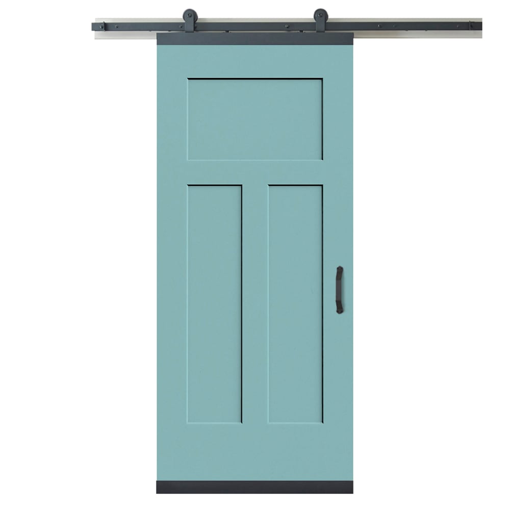 RELIABILT LO1345003 36-in x 80-in Sea Mist Molded composite Hollow core Single Barn Door (Hardware Included)
