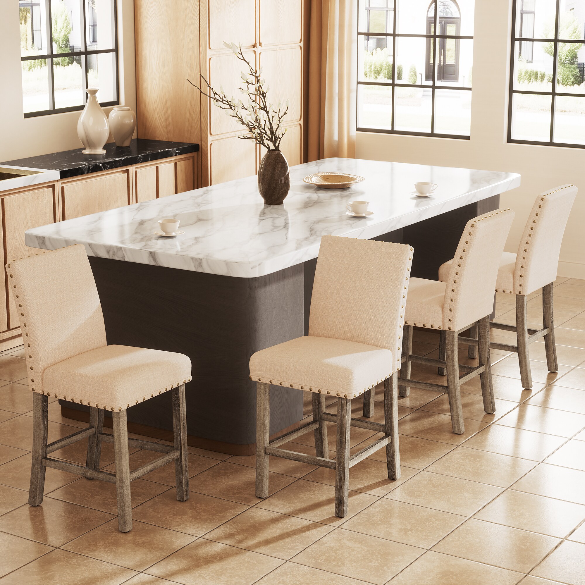 FARATI D2005BR-BEIGE Dining-Chairs - View #7
