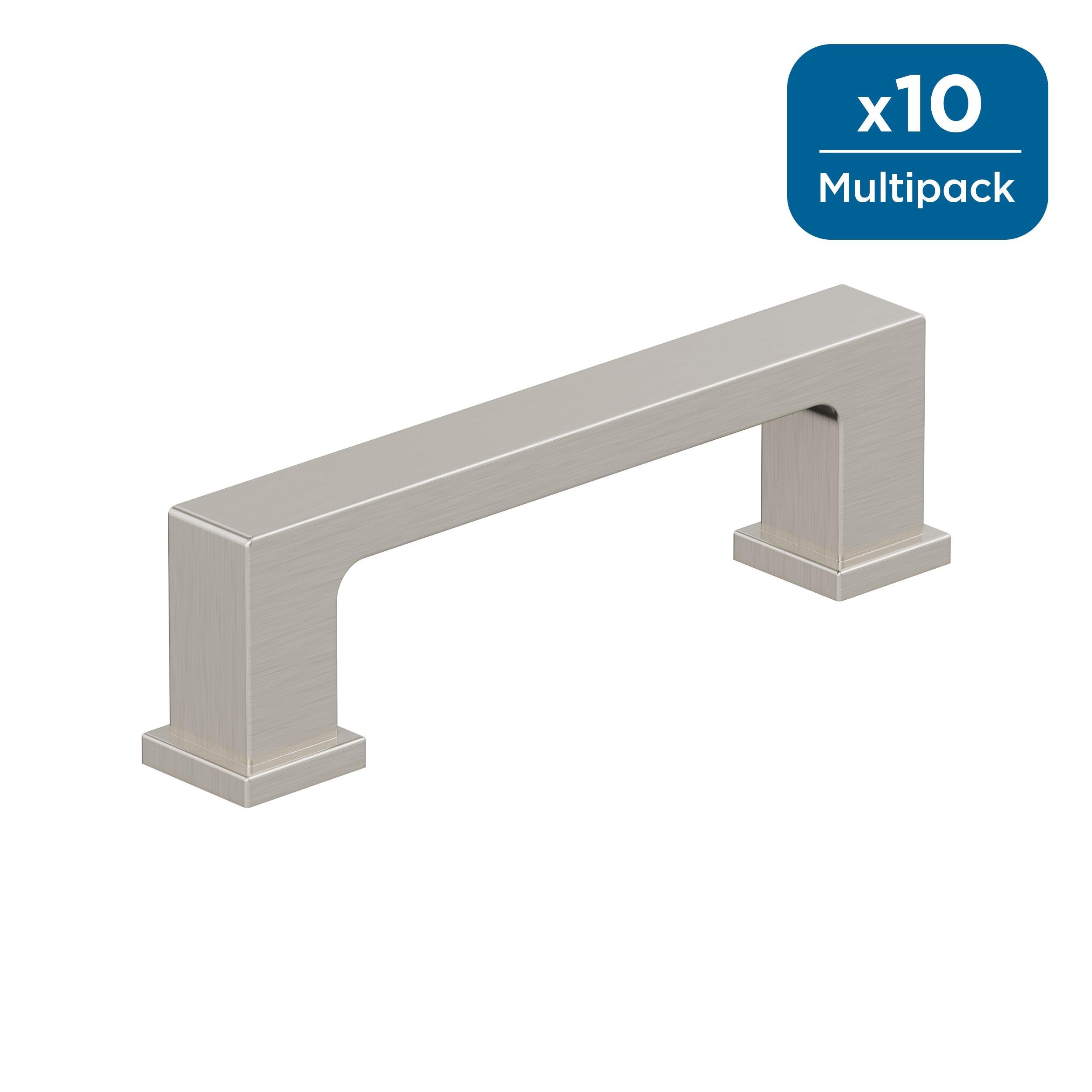 Amerock 10BX37030G10 Bridgeport 3-in , 76mm Center to Center Satin Nickel Cylindrical Bar 10 -Pack