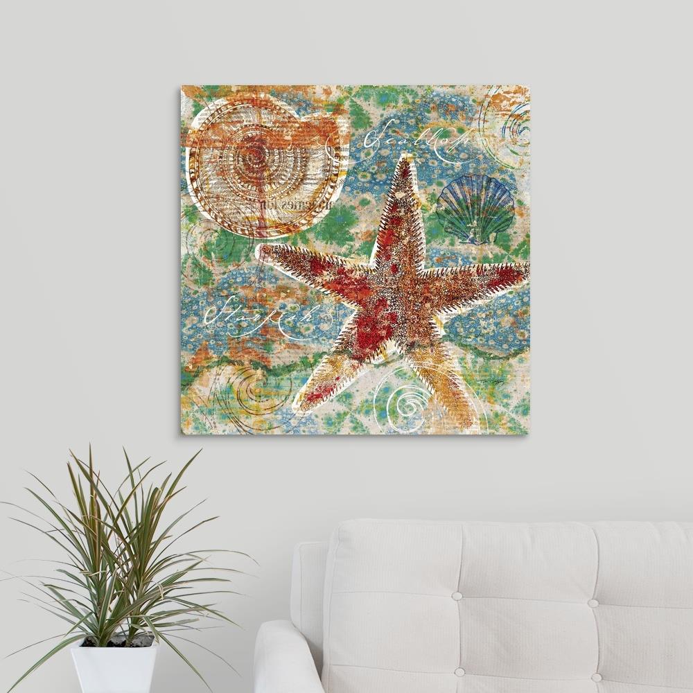 GreatBigCanvas Starfish by Tim Coffey Canvas 24-in H x 24-in W Abstract ...