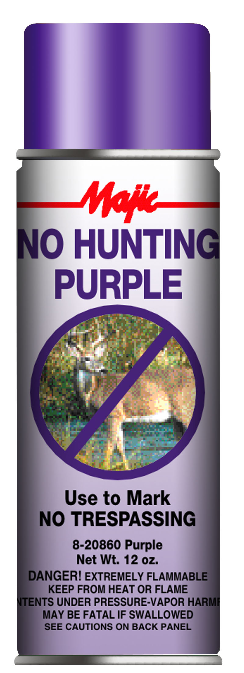 Majic 2427935 Flat No Hunt Purple Enamel Spray paint ( NET WT. 12-oz )