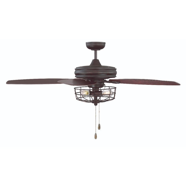 52 In Oil Rubbed Bronze Indoor Cage, Ceiling Fan In Wire Cage
