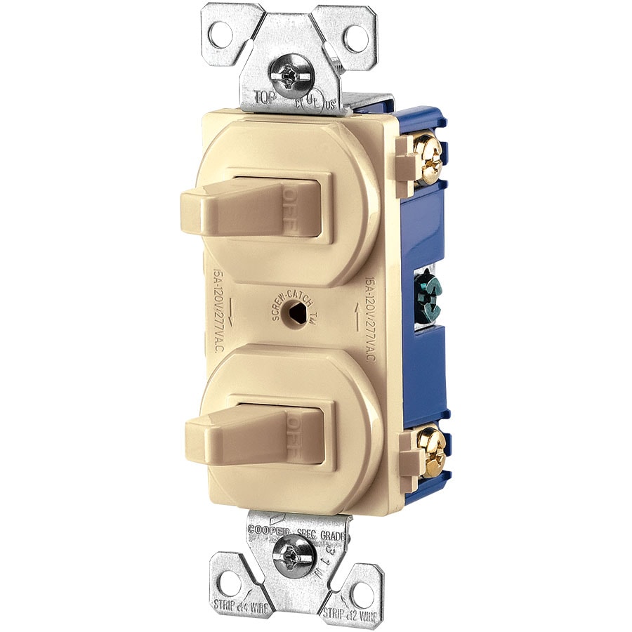 Eaton 271V-SP-L 15-amp Single-pole Combination Light Switch , Ivory