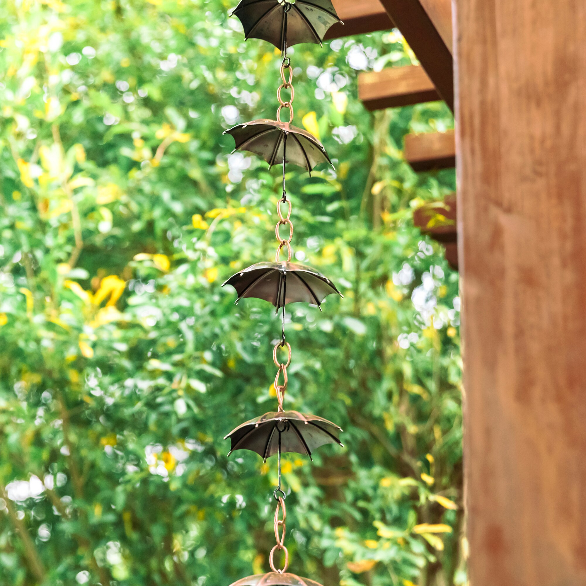 Glitzhome 8.5-ft Copper Umbrella Rain Chains in the Rain Chains ...