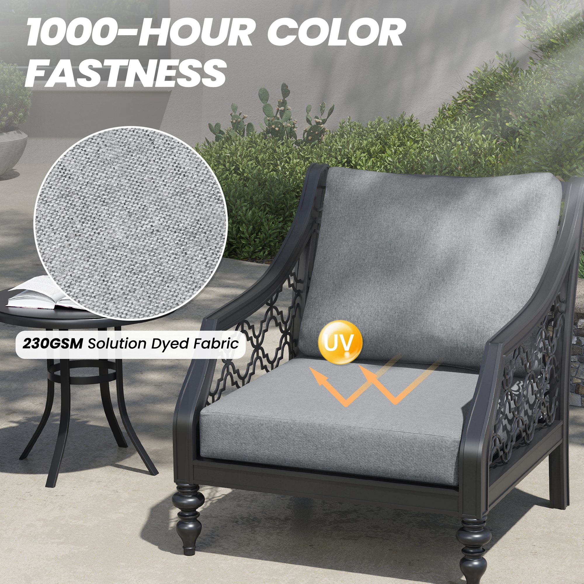 CloudFly CL-CU005LGY-1 Patio-Furniture-Cushions - View #4