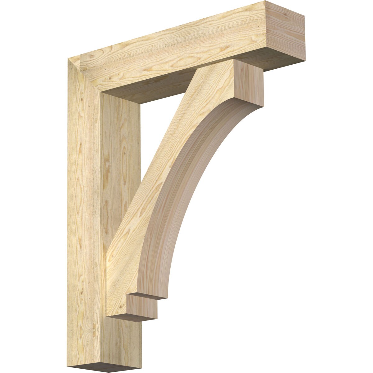 Ekena Millwork 1462895 Imperial Block Rough Sawn Bracket with Offset Brace 8-in x 34-in x 42-in Douglas fir Brown Wood Standard bracket