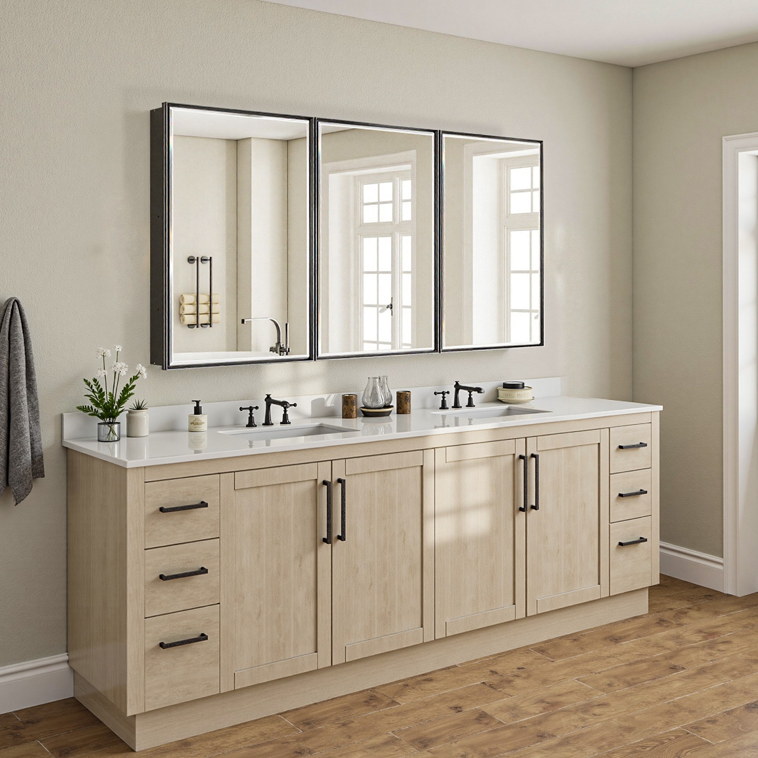 QueenFun MCBB6030BK Bathroom-Medicine-Cabinets - View #3