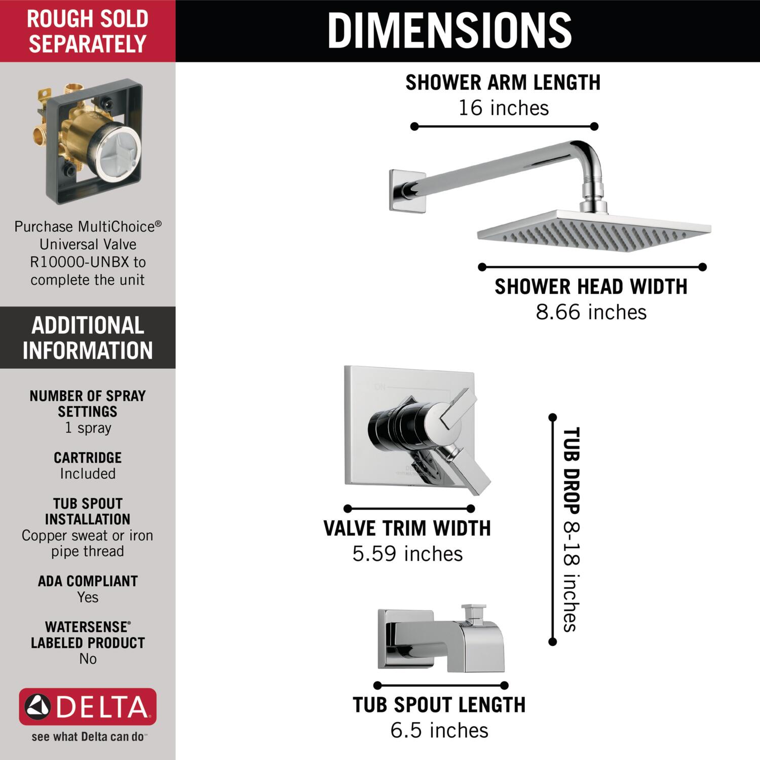 Delta T17453 Tub-Shower-Faucets - View #3