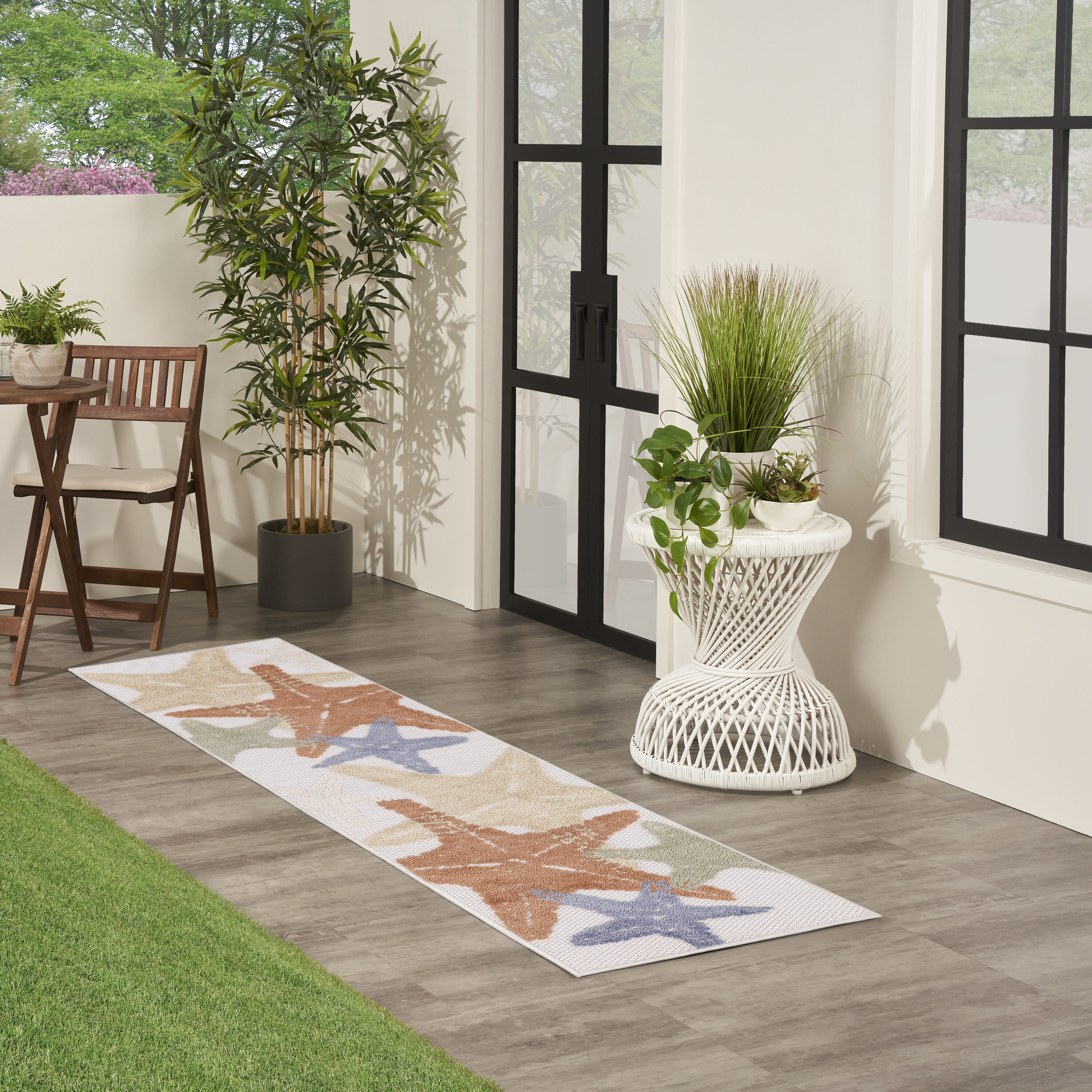 Nourison Home 2 X 8 (ft) Ivory Multicolor Indoor/Outdoor Animal Print ...
