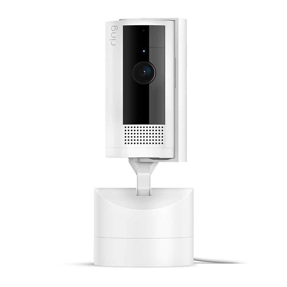 Ring Pan-Tilt Indoor Cam with 360 Degree Horizontal Pan Coverage, Live View & Two-Way Talk, and HD Video, White