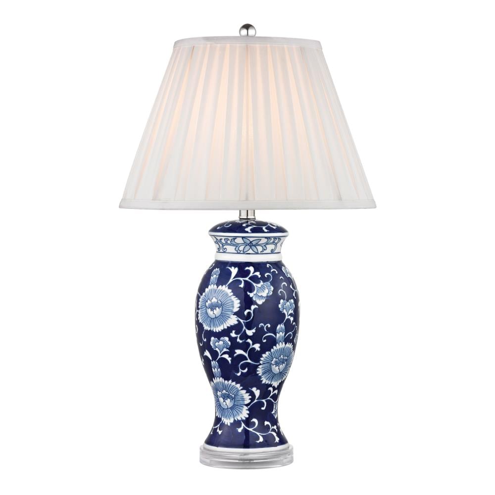 ELK Home D2474 Dimond 11-in Blue 3-way Table Lamp with Linen Shade