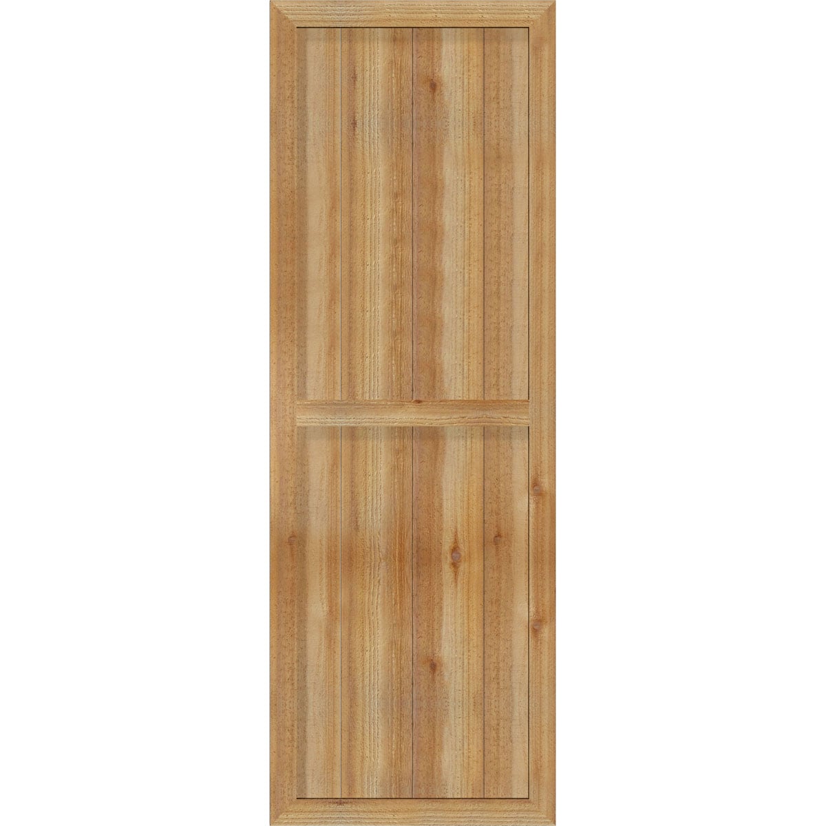 Ekena Millwork RBF06S21X062RWR 21.5-in W x 62-in H Unfinished Paintable/Stainable Board and batten Framed Wood Exterior Shutters ( 2 -Pack )