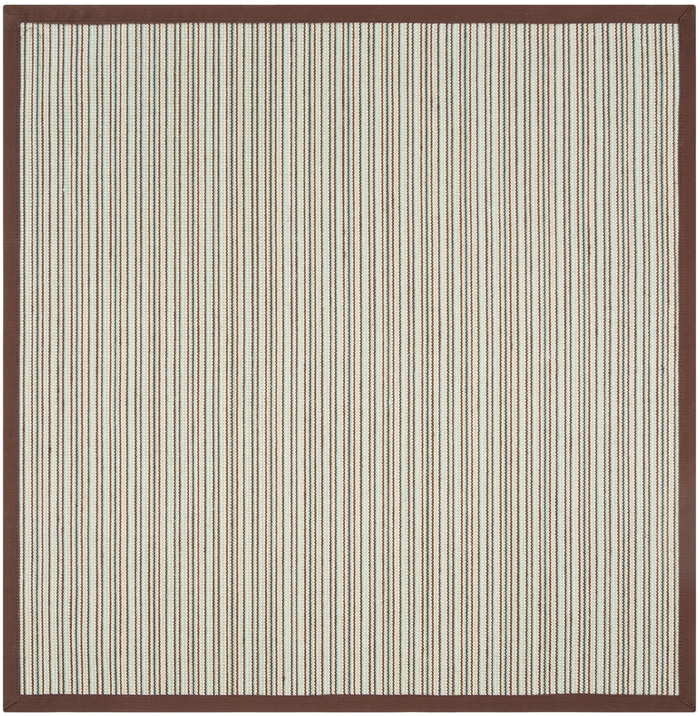 Safavieh NF132C-6SQ Natural Fiber Bonita 6 x 6 (ft) Loomed Sisal Teal/Brown Square Indoor Stripe Area rug